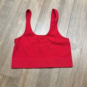 Bozzolo Seamless Ribbed Scoop Neck Sleeveless Top